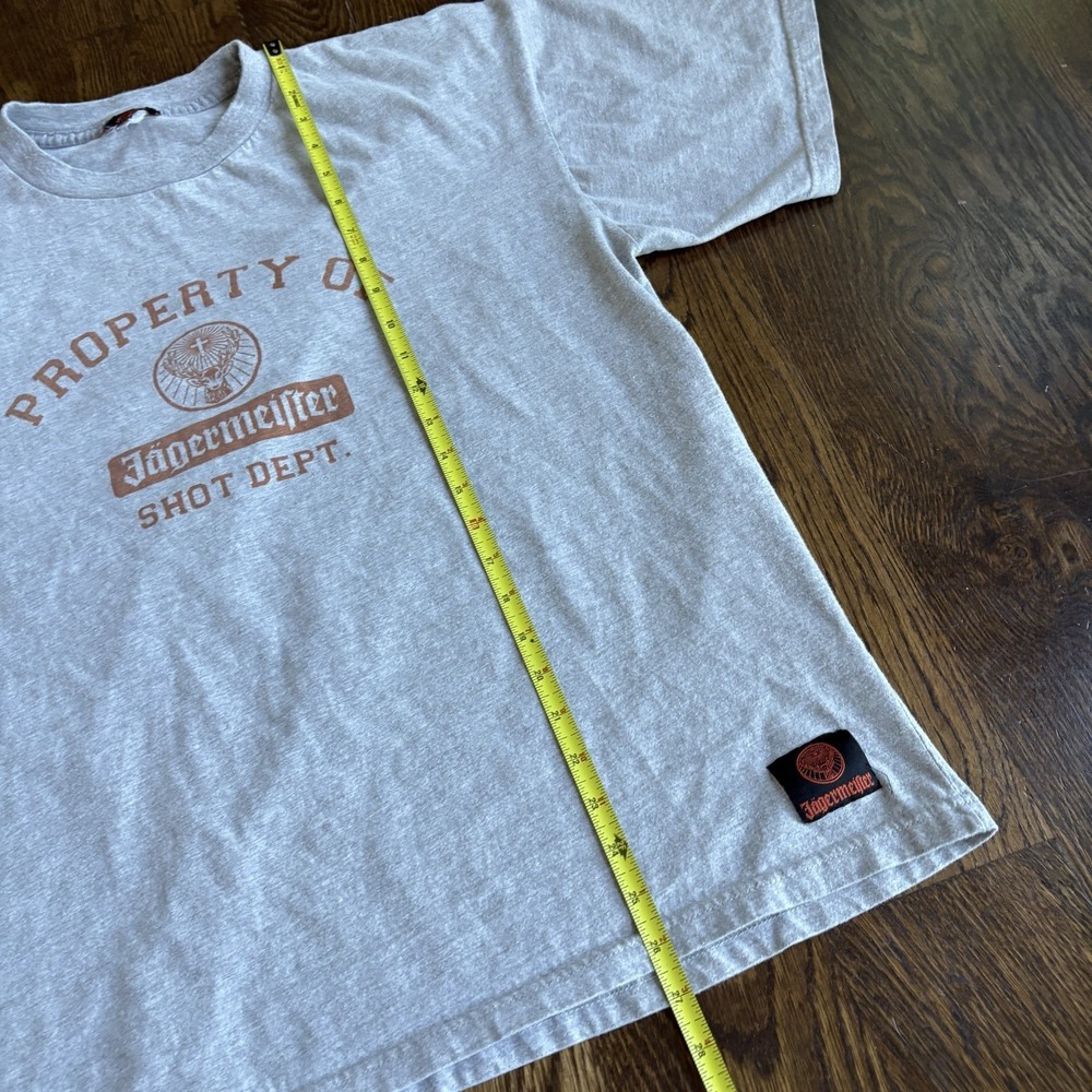 Vintage Jagermeister Shirt Mens XL Gray Shot Dept Promo Graphic Tee Beer Alcohol - Picture 8 of 9